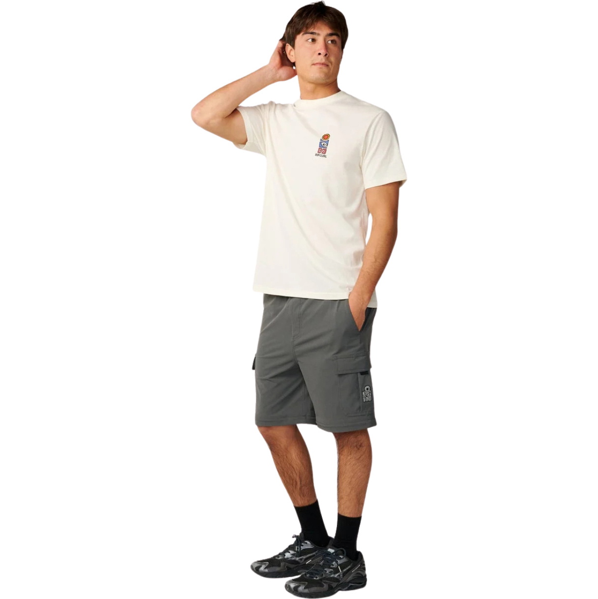 Rip Curl Mens Search Series Vaporcool Stack Relaxed T-Shirt 16IMTE - Bone